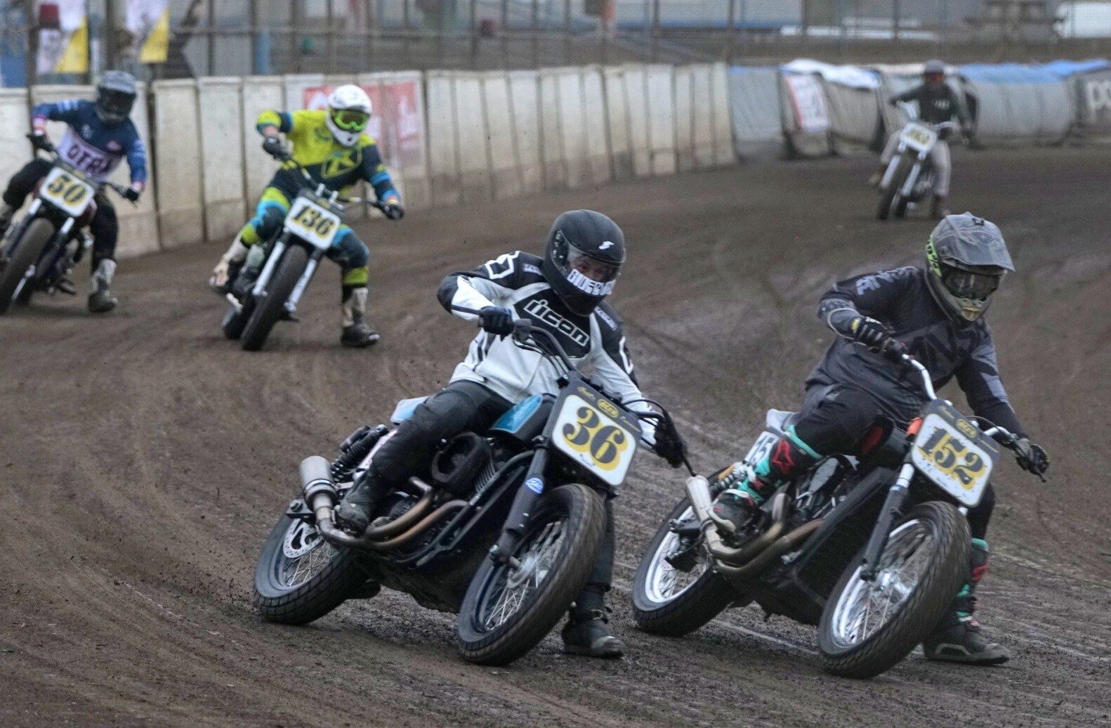 Motorcycles racing on track