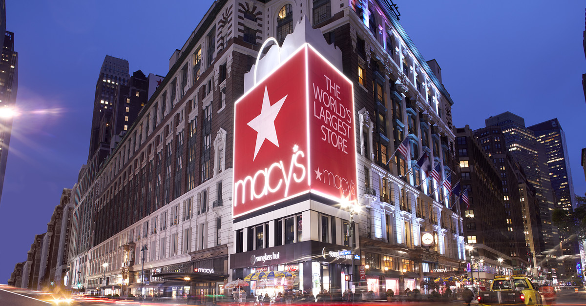 Macy's Herald Square store in Manhattan in the early evening.