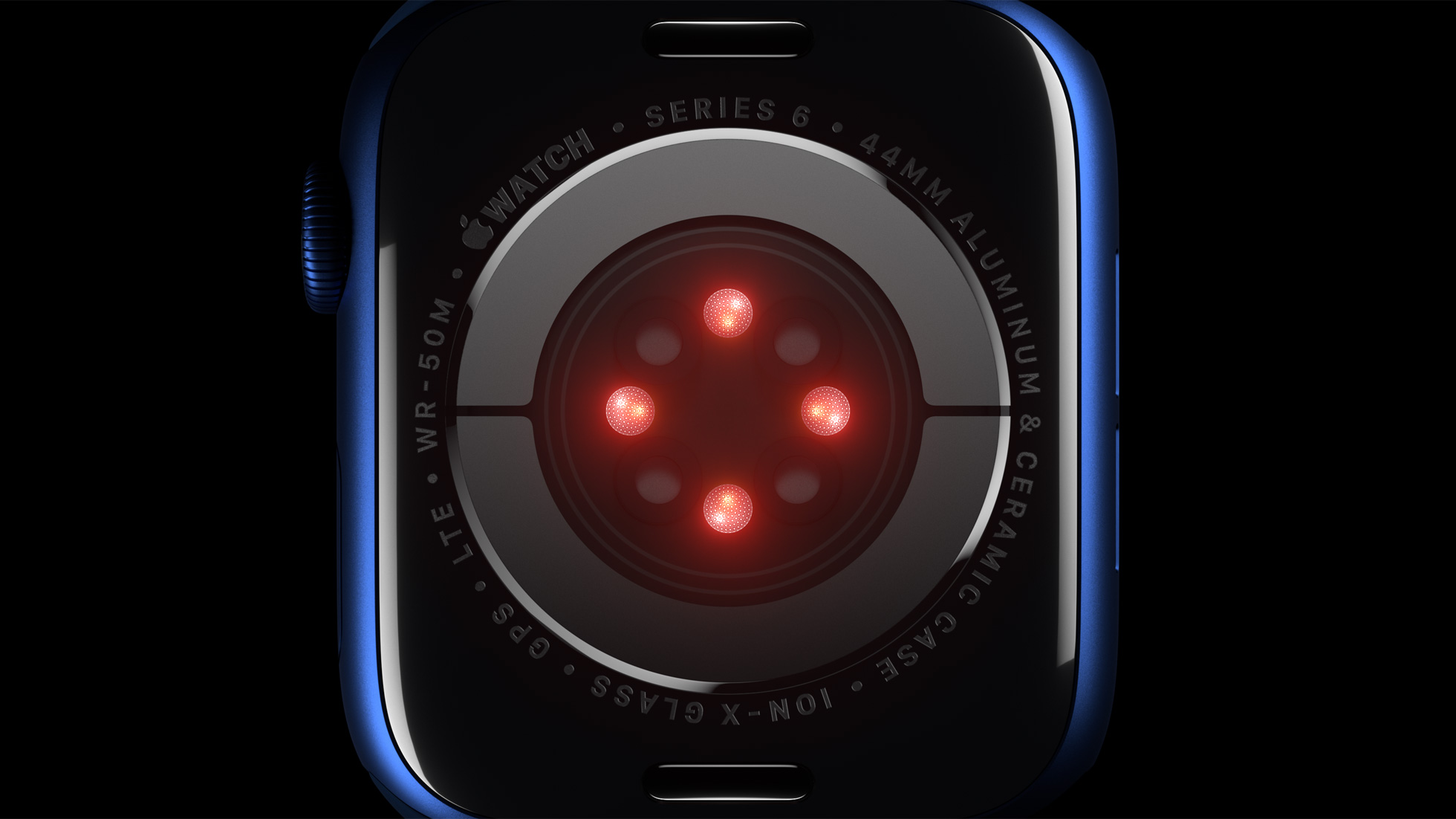 Bottom of Apple Watch Series 6.