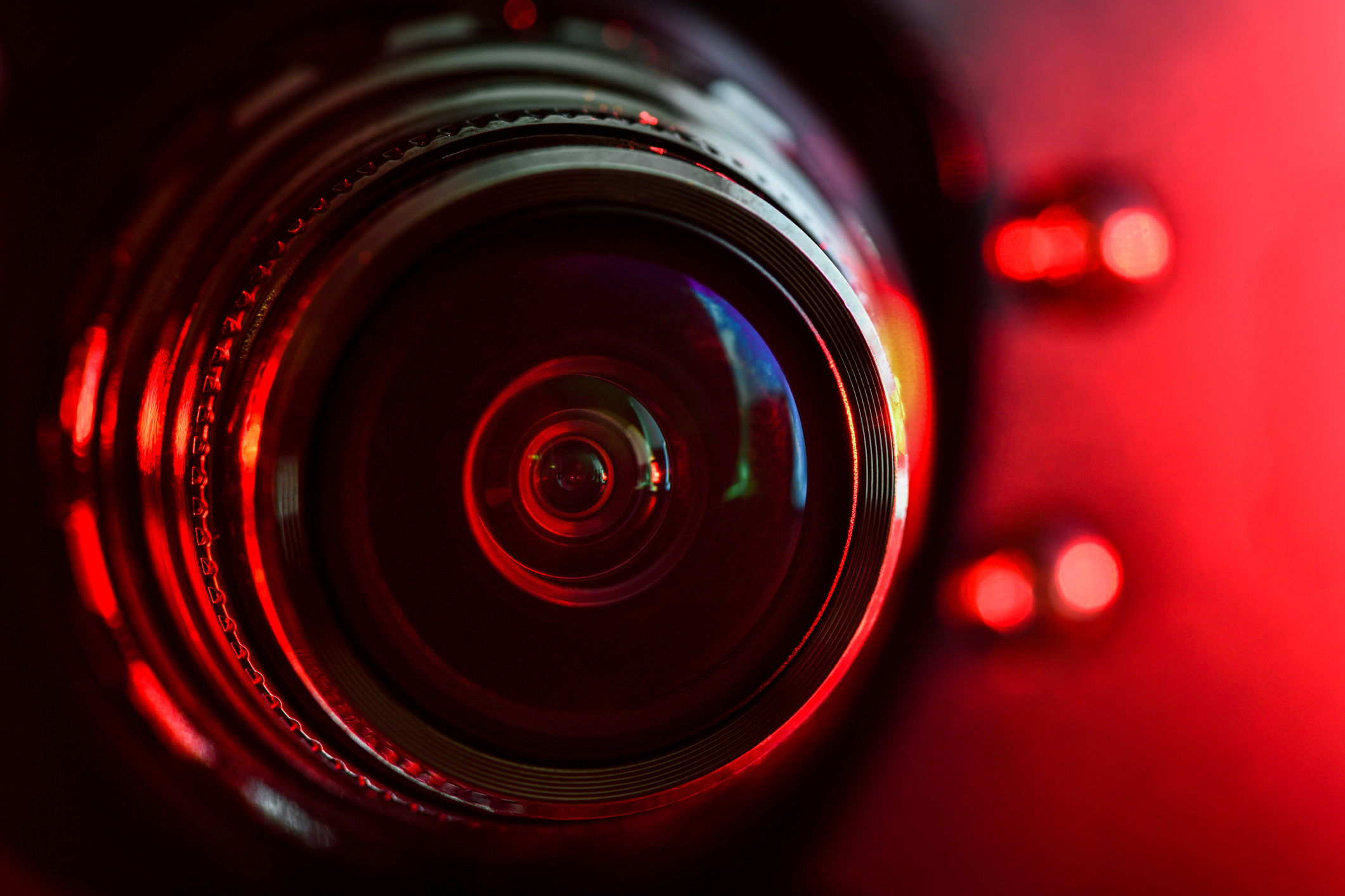 A camera lens.