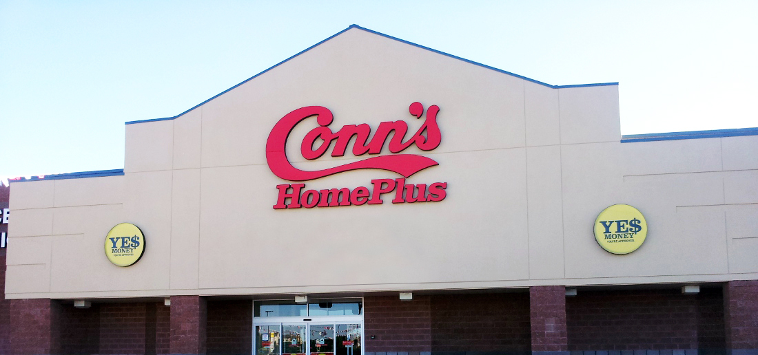 The entrance to a Conn's store