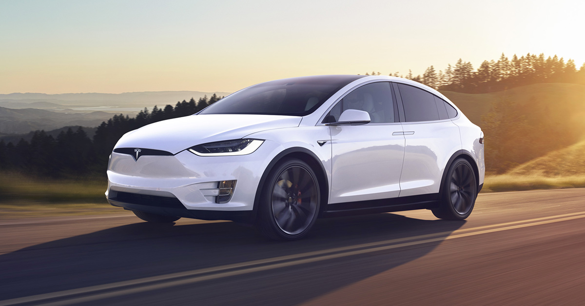 A white Tesla Model X