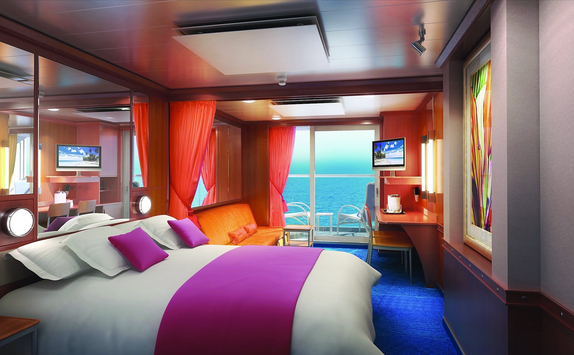 A stateroom on the NCL Jewel.