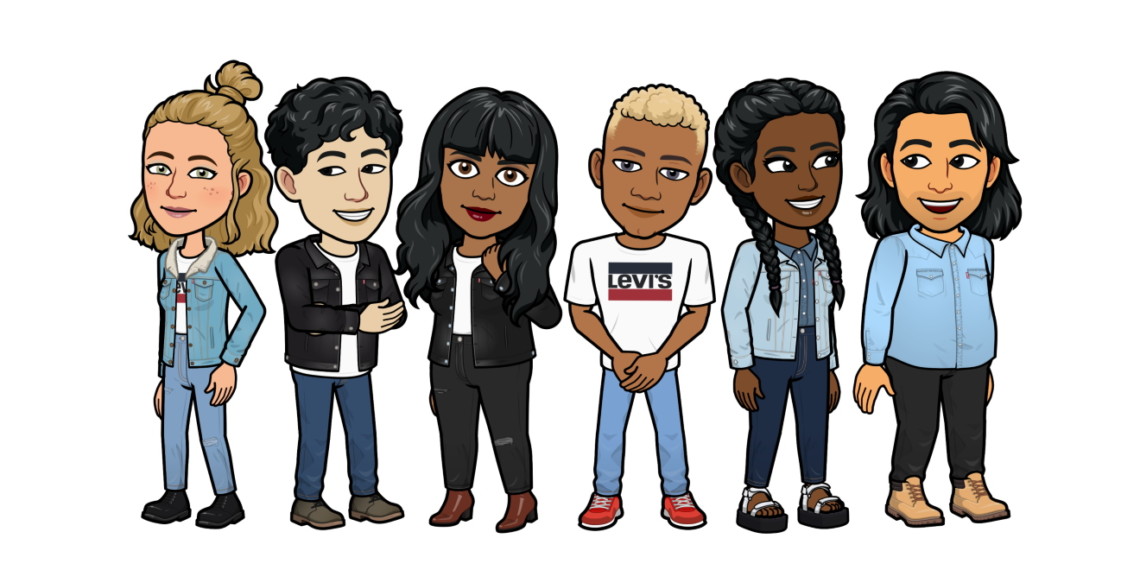Digital avatars wearing Levi's clothing
