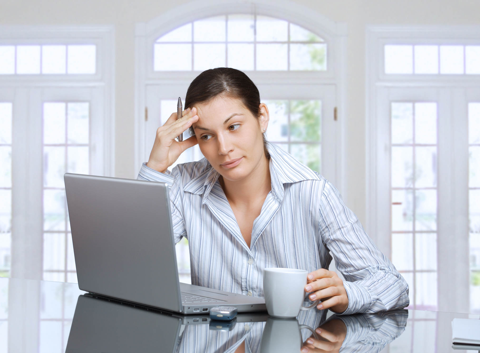 Person with a computer.