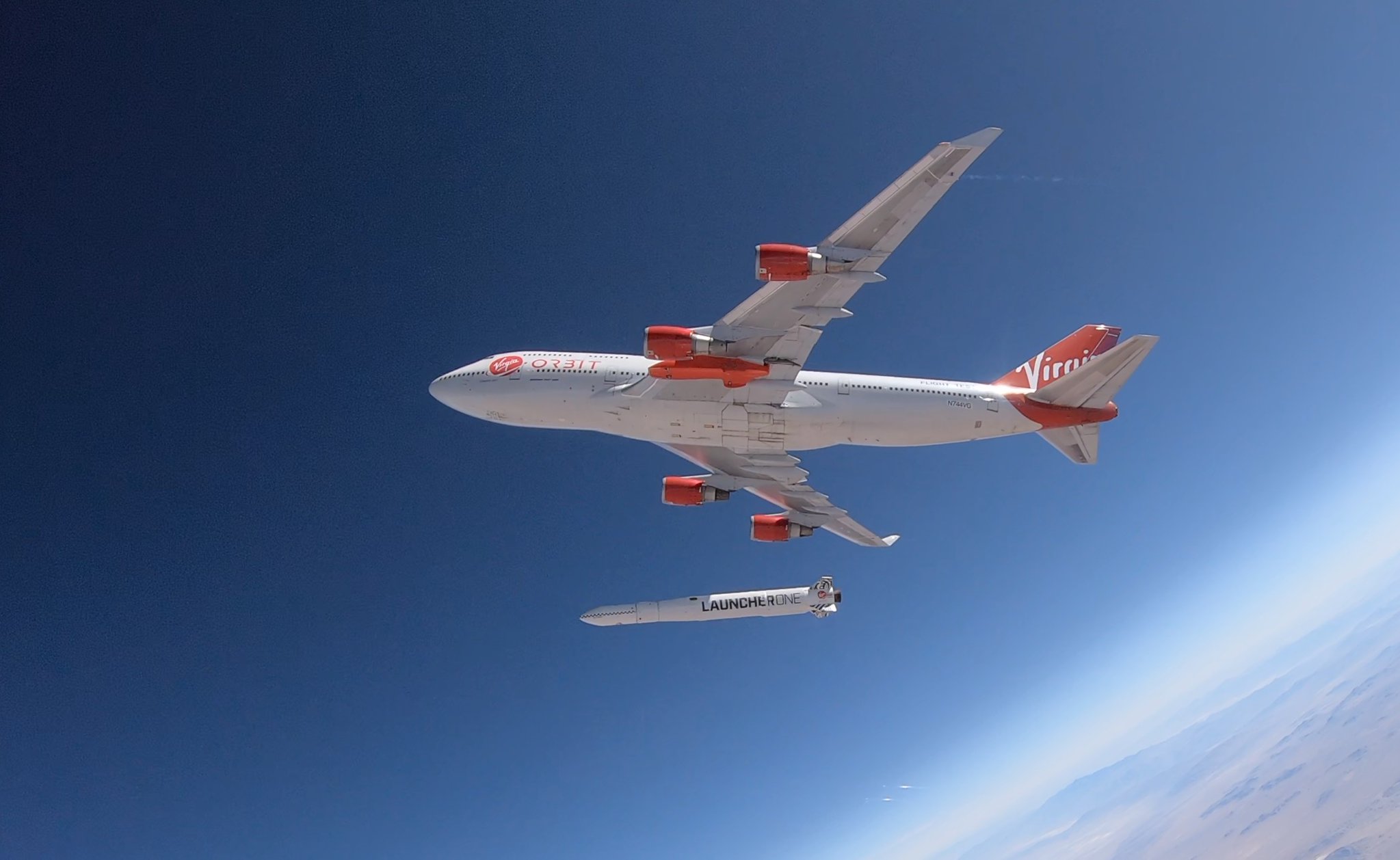 Virgin Orbit Cosmic Girl Deploying LauncherOne.