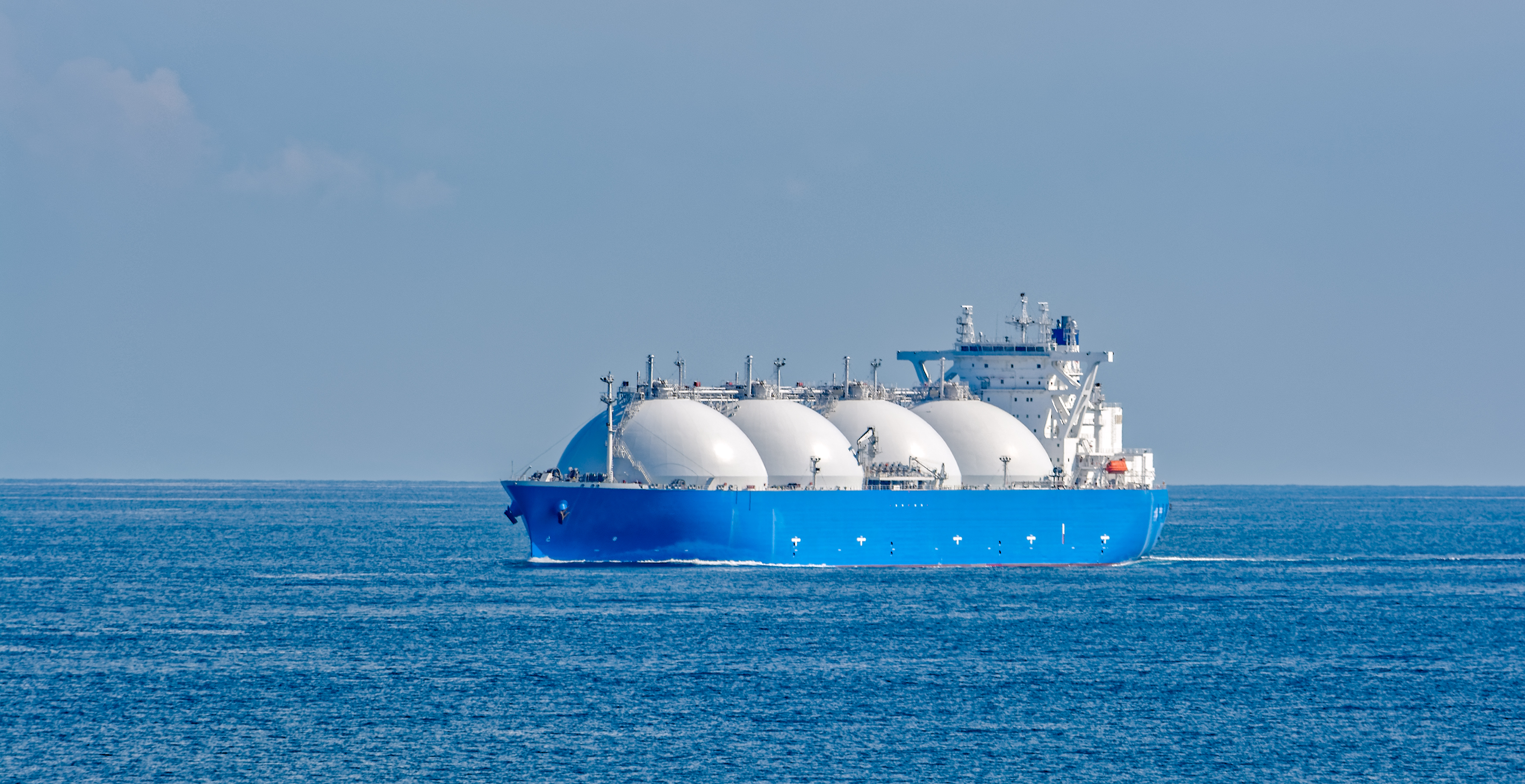Ship transporting LNG through Asian waters.