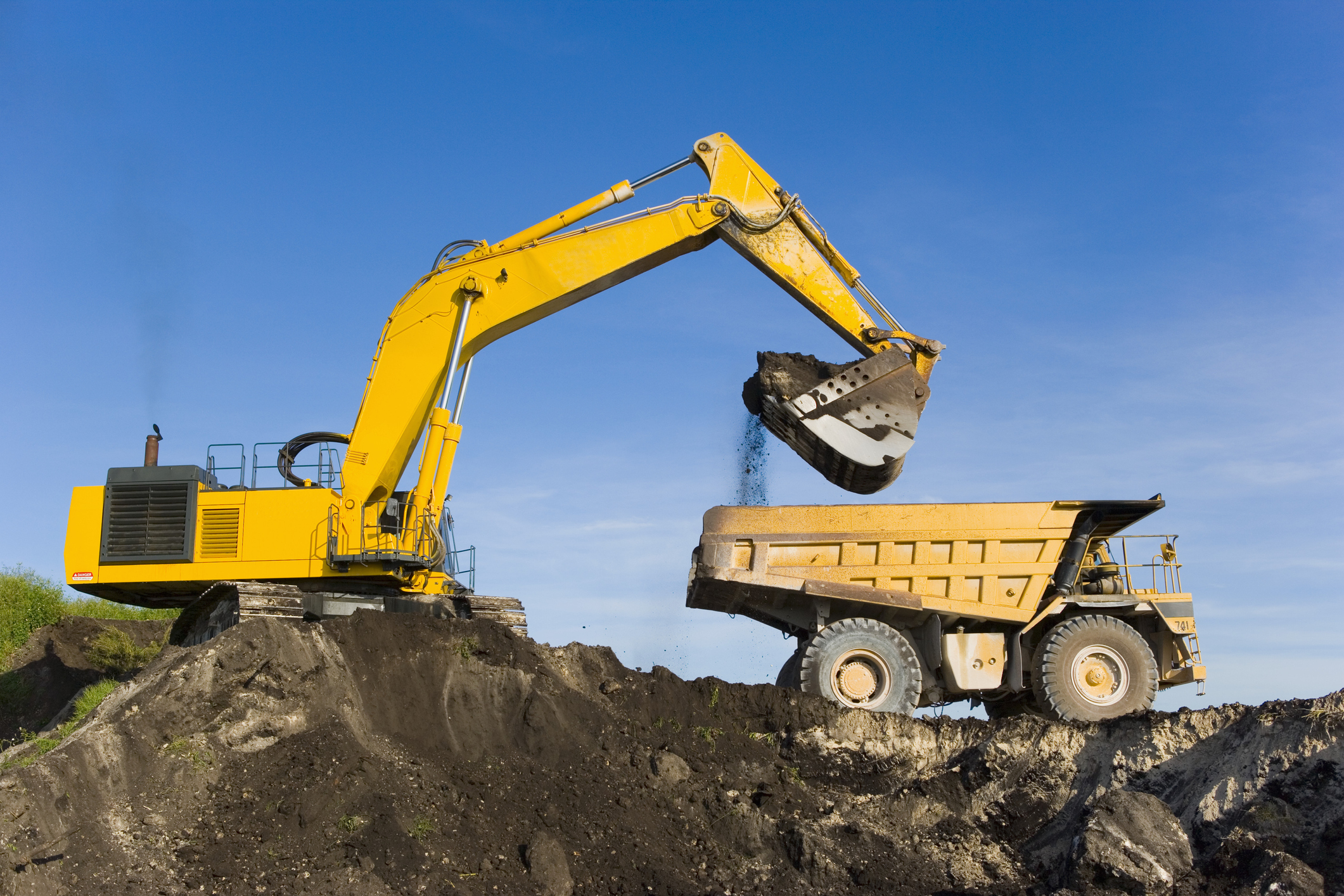 Excavator equipment in action.