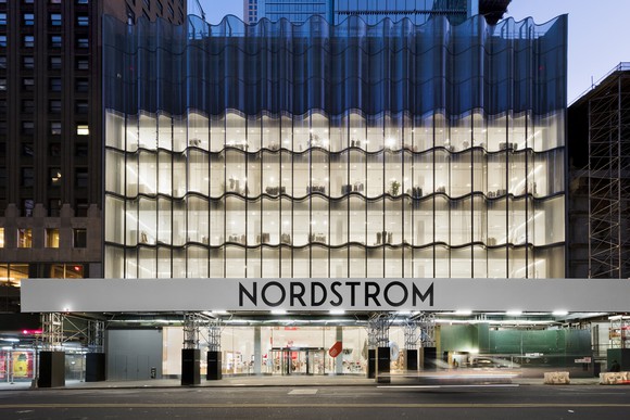 The exterior of Nordstrom's Manhattan flagship store