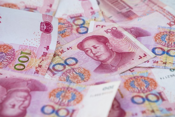 Chinese 100 yuan notes