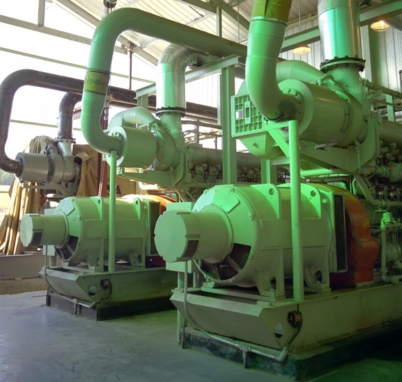 A compressor station used to boost natural gas transmission. 