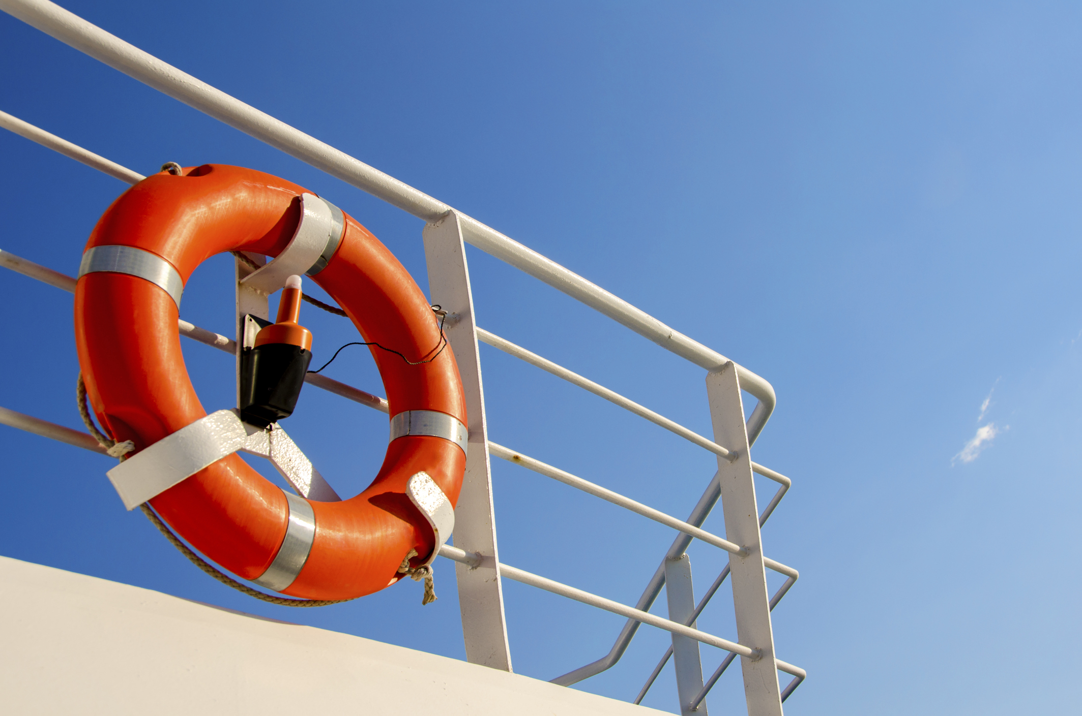 Life preserver on a railing