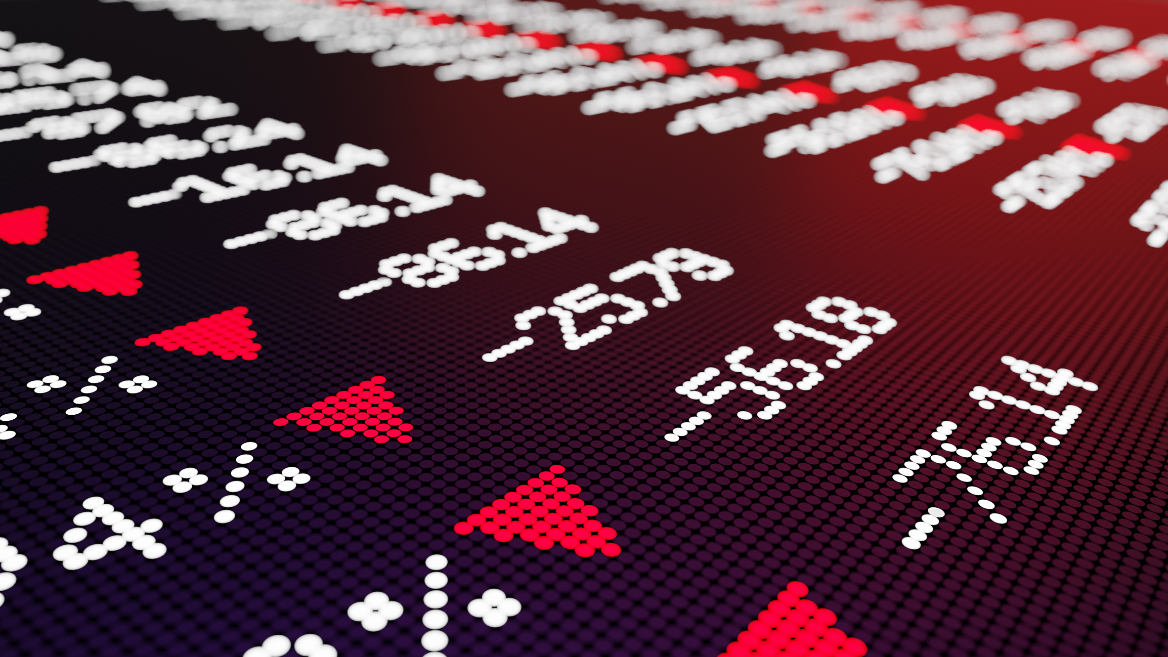 A digital stock chart with falling prices.