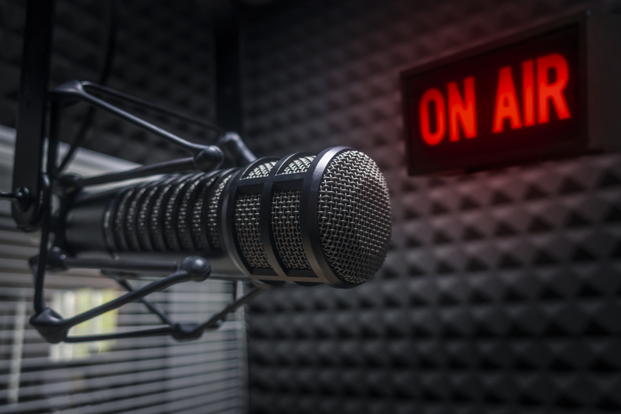 microphone on air sign radio getty