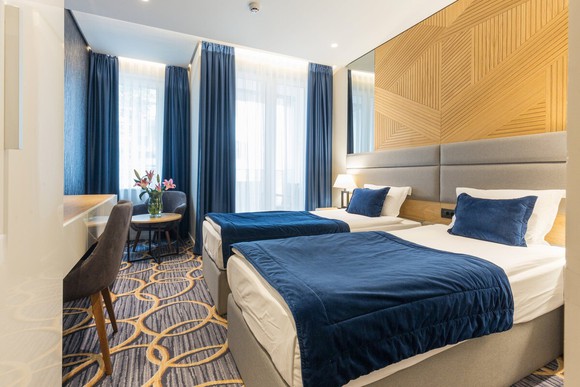 A hotel room