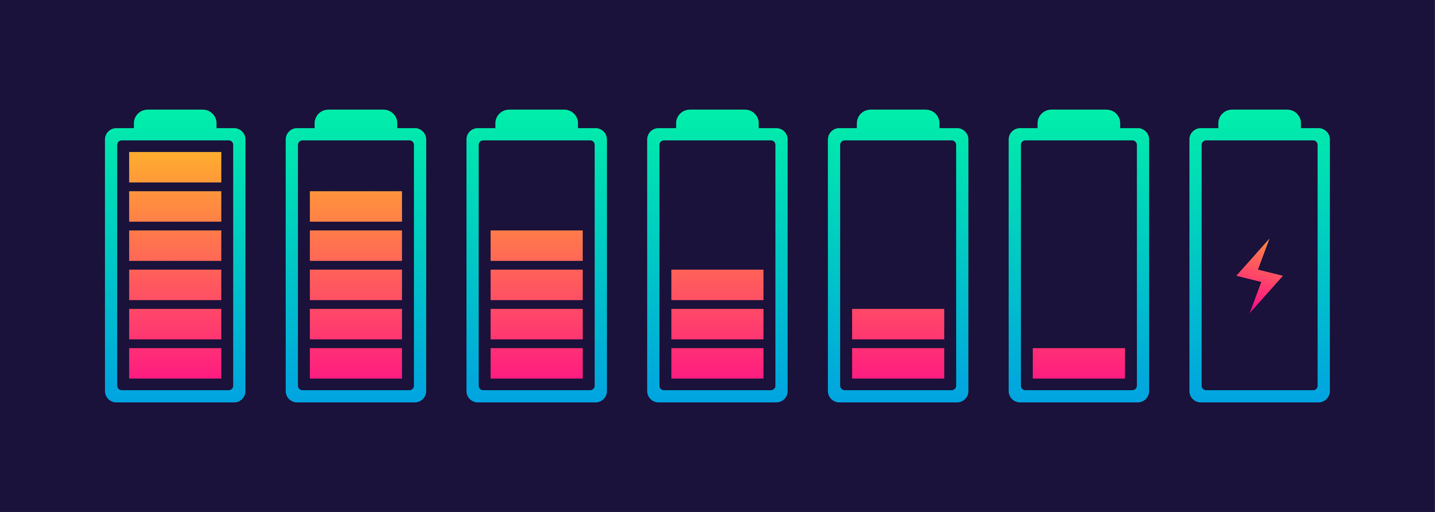 Draining battery icons.