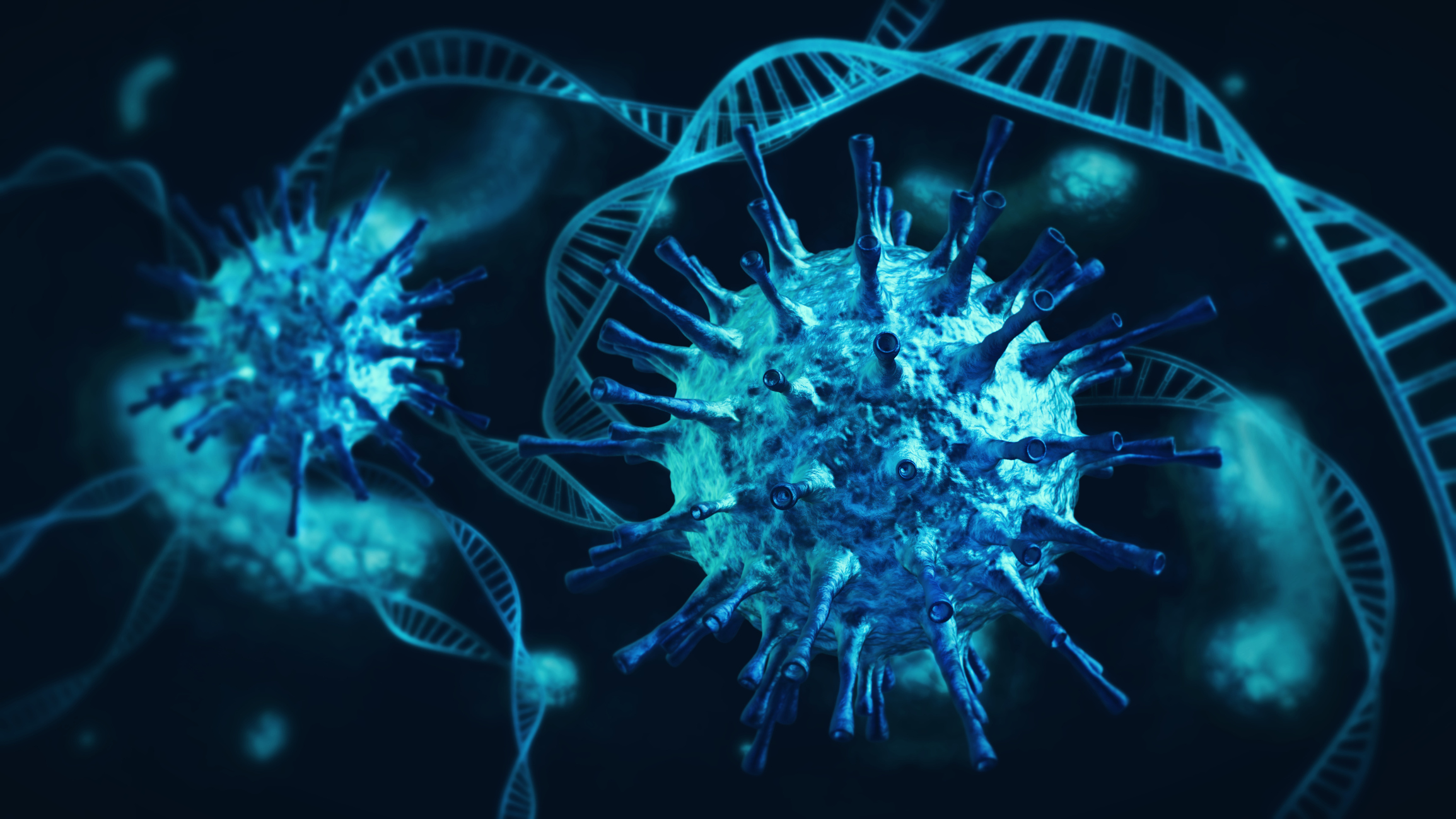 Coronavirus and DNA strands