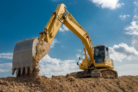 Digger at a construction site.
