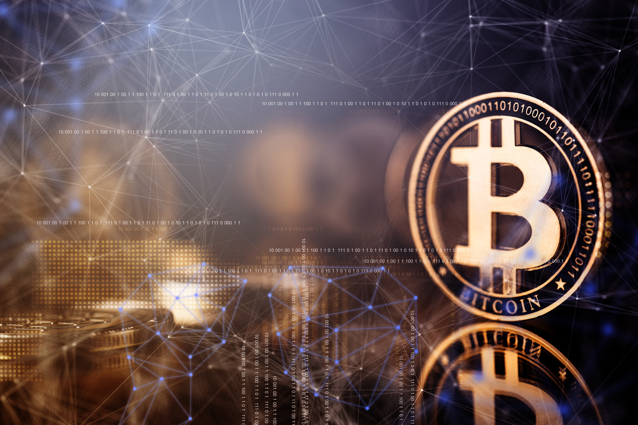 Bitcoin gold coin with large B in the middle.