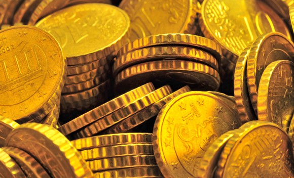 Pile of gold tokens