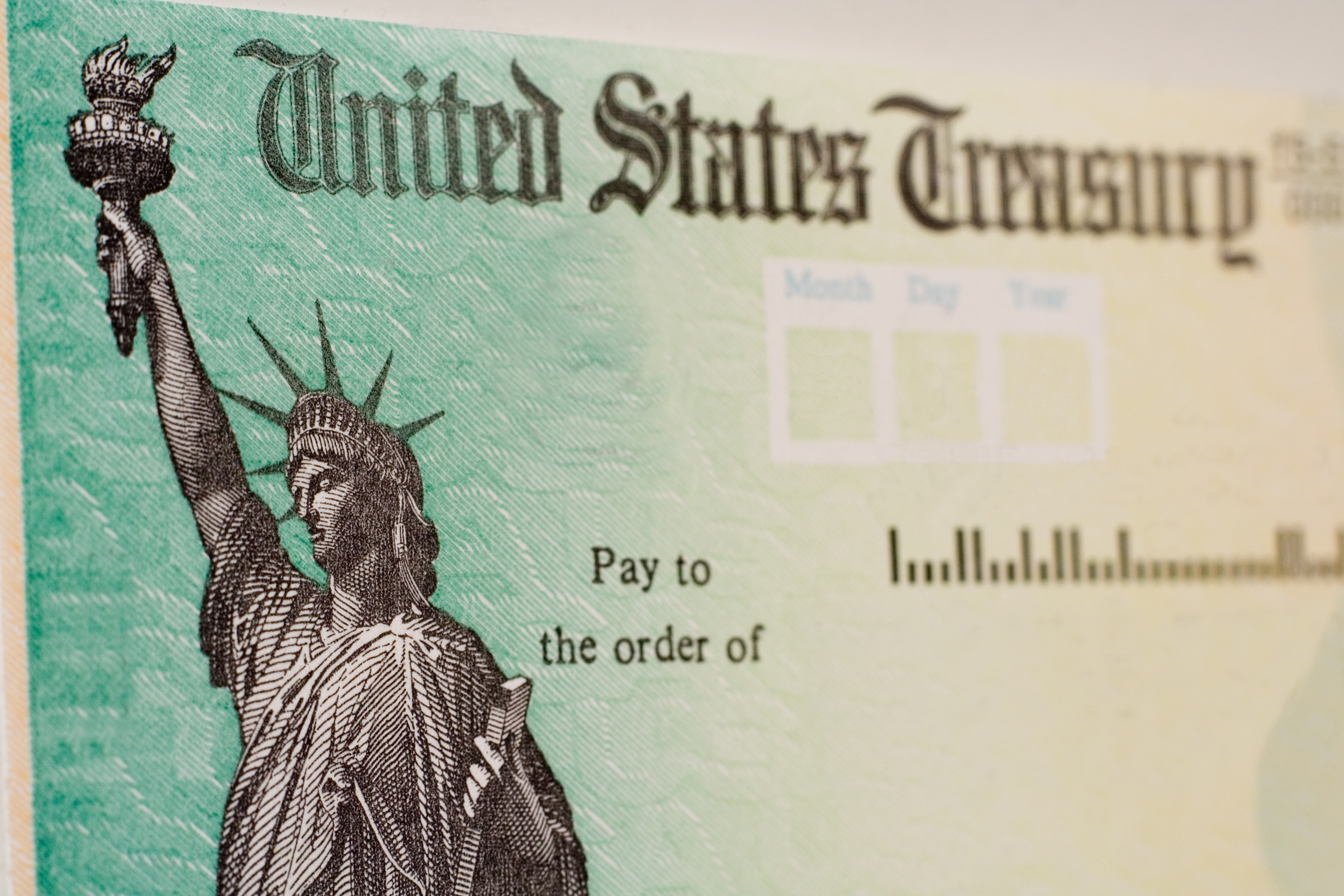 A check from the United States Treasury.