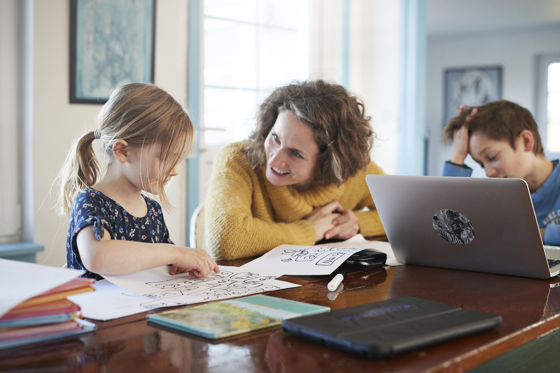 kids doing homework - school