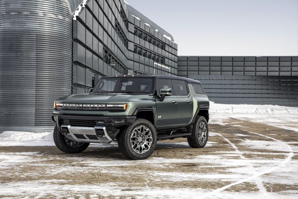 A prototype GMC Hummer SUV. 
