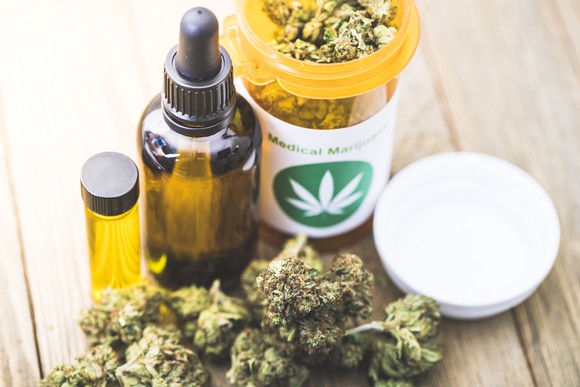 Prescription bottle labeled medical marijuana