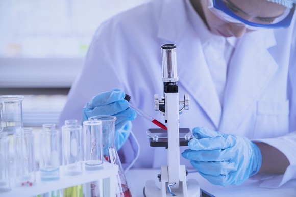A scientist working in a lab
