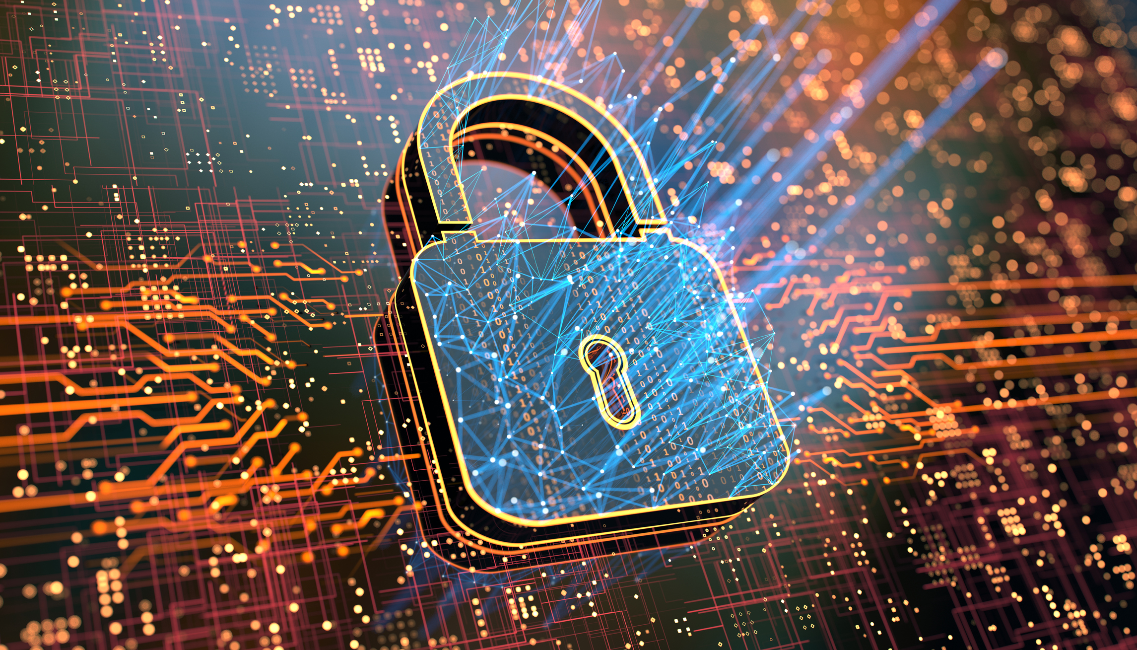 Digital rendering of a padlock.