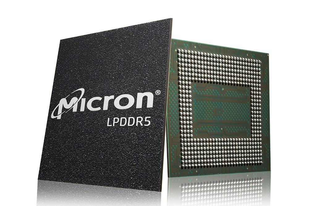An illustration shows Micron Technology computer chips