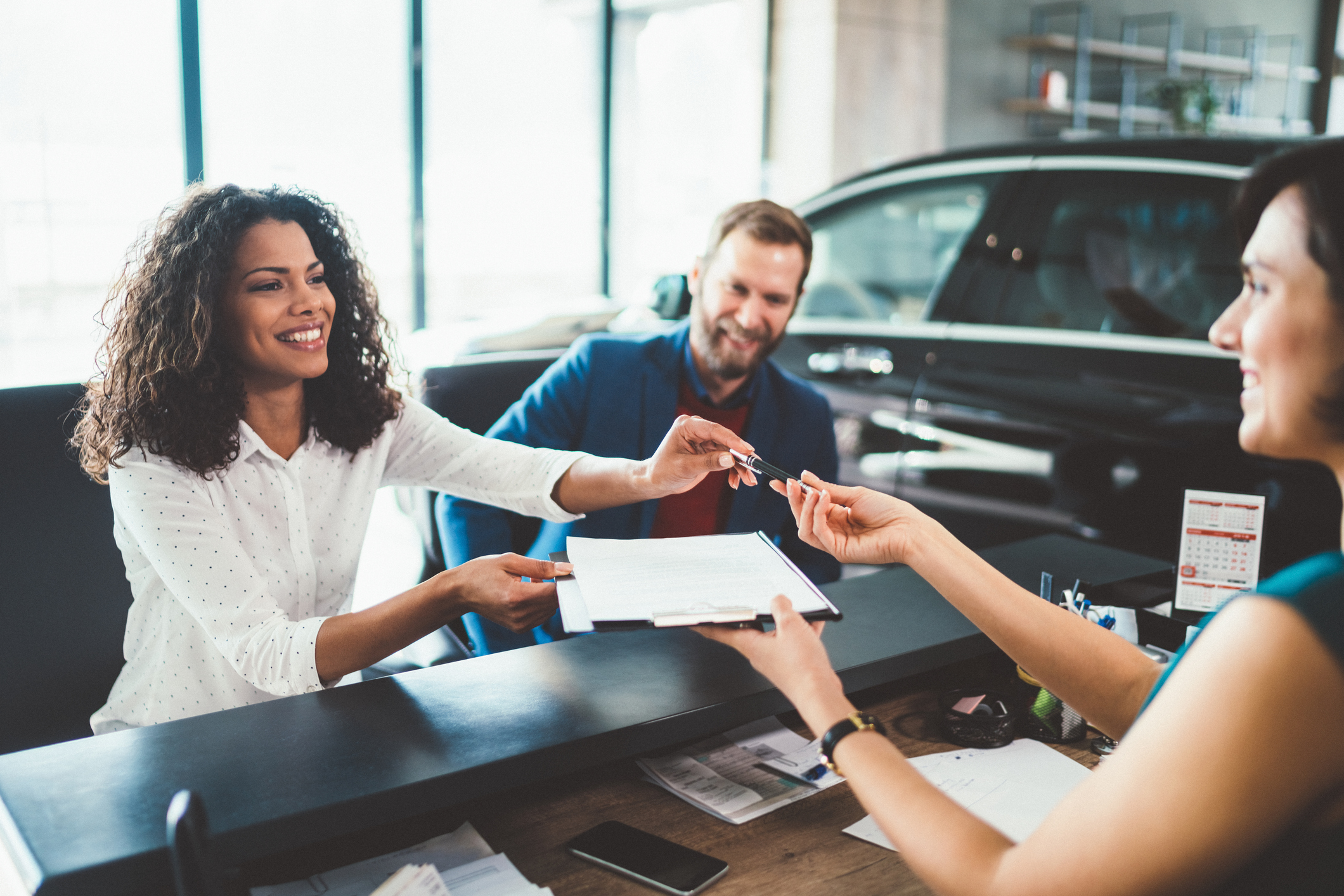 A customer takes out an auto loan.