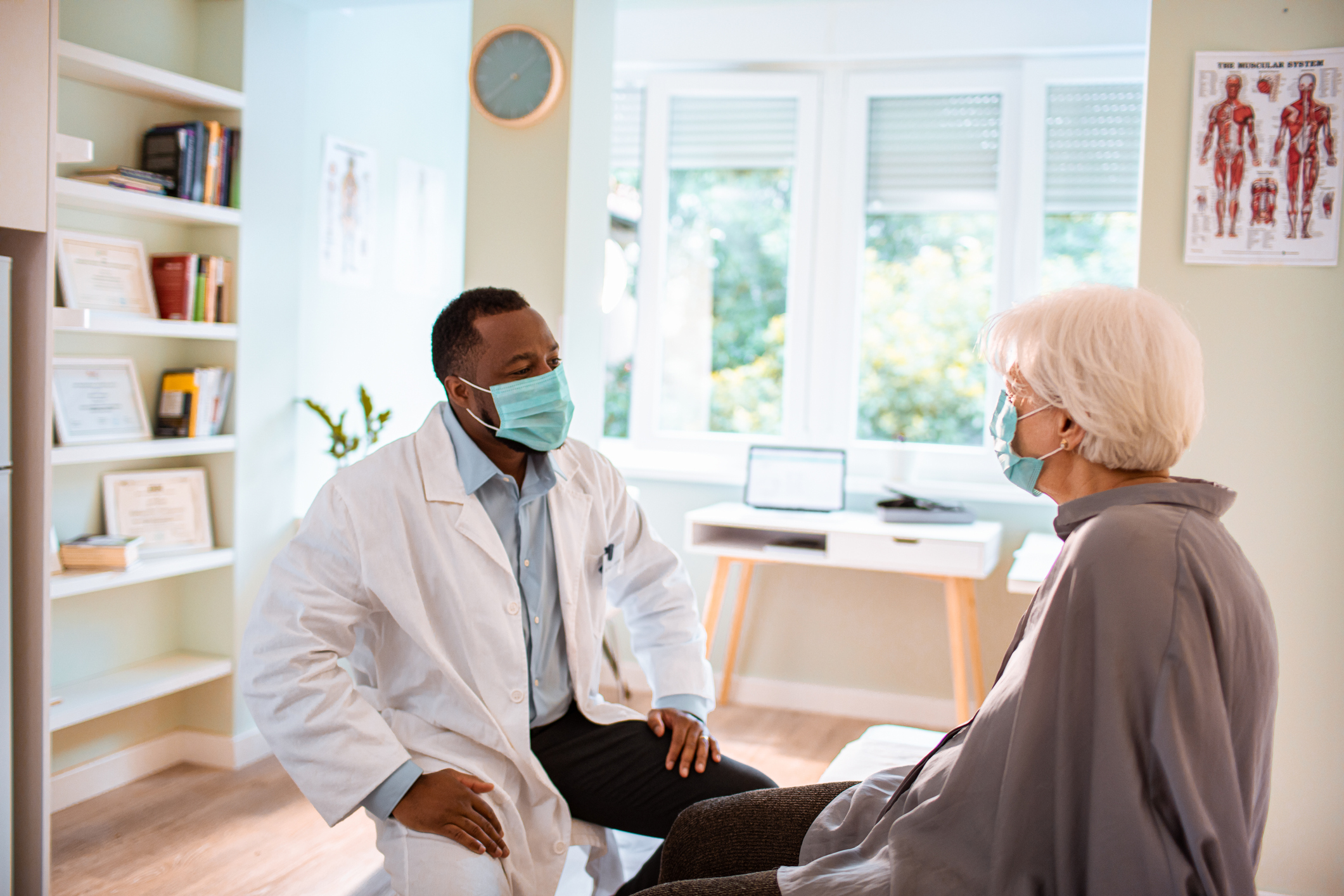 Patient conferring with a doctor