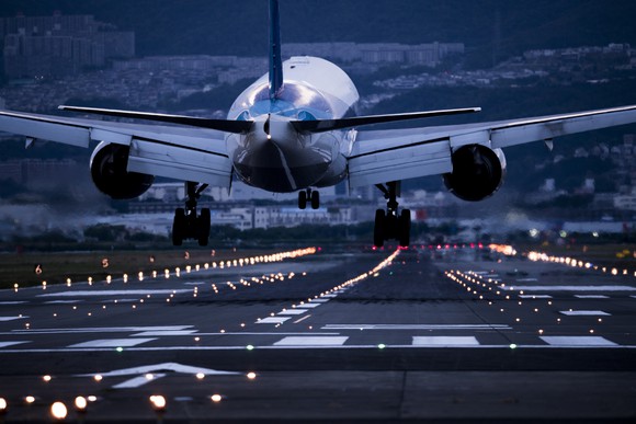 Airplane taking off.