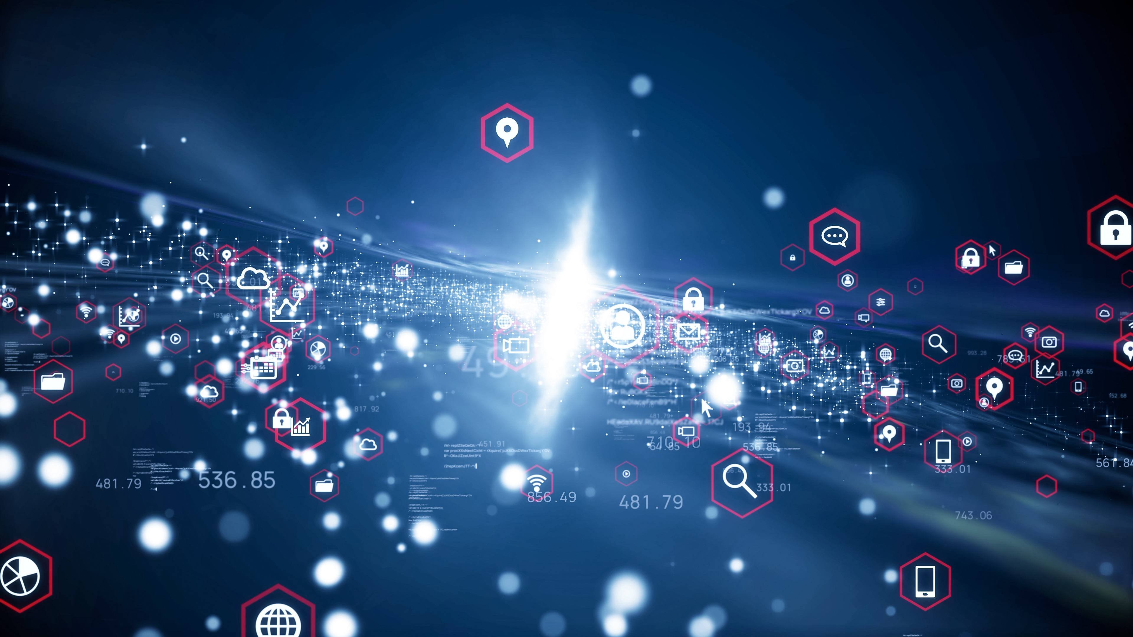 Blockchain network interacting with Internet of Things.