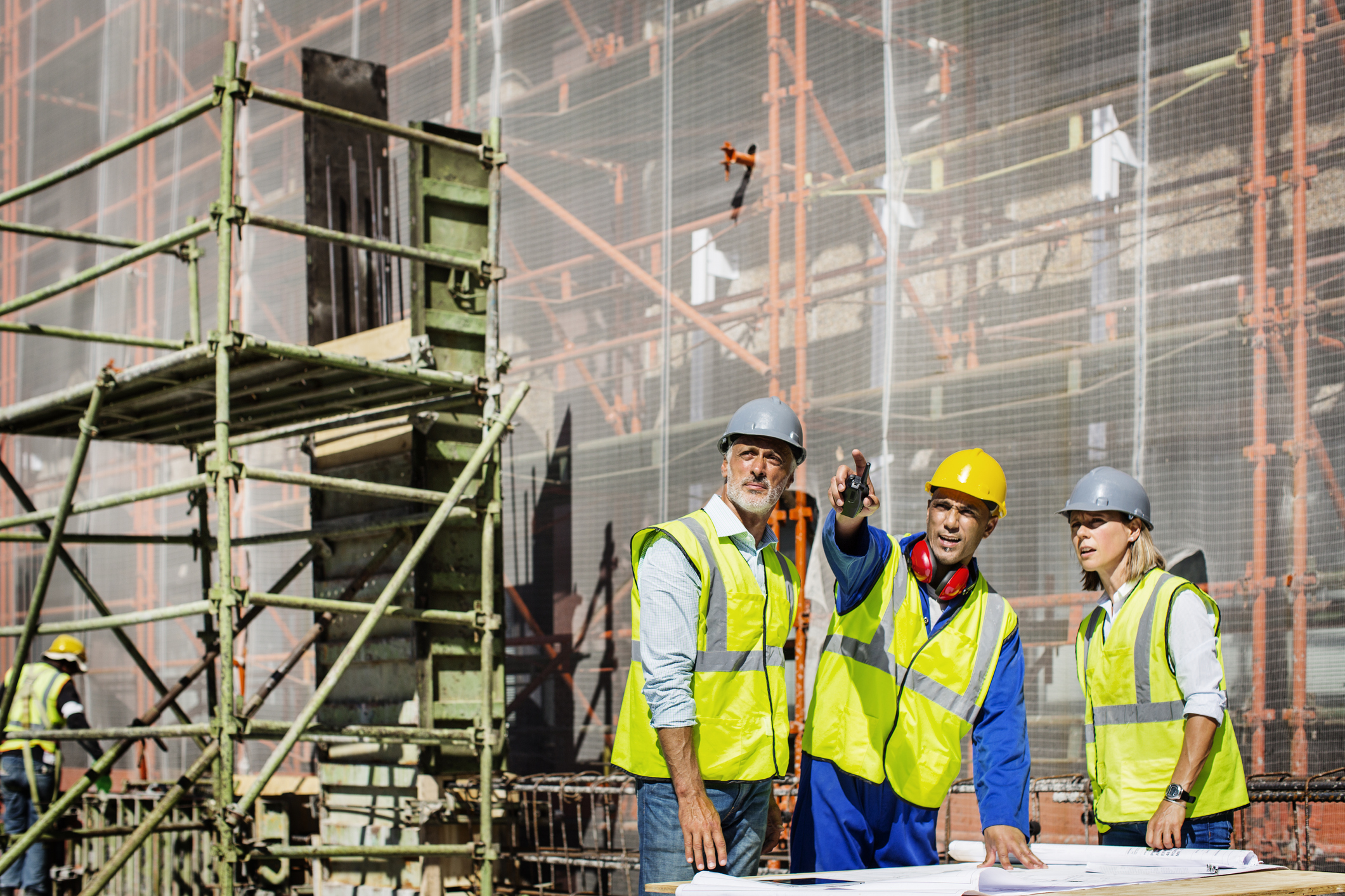 Group of workers at a construction site