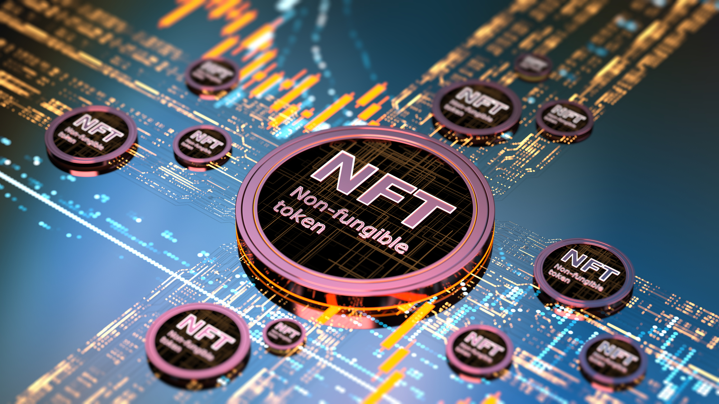 An NFT toke on a digital screen.