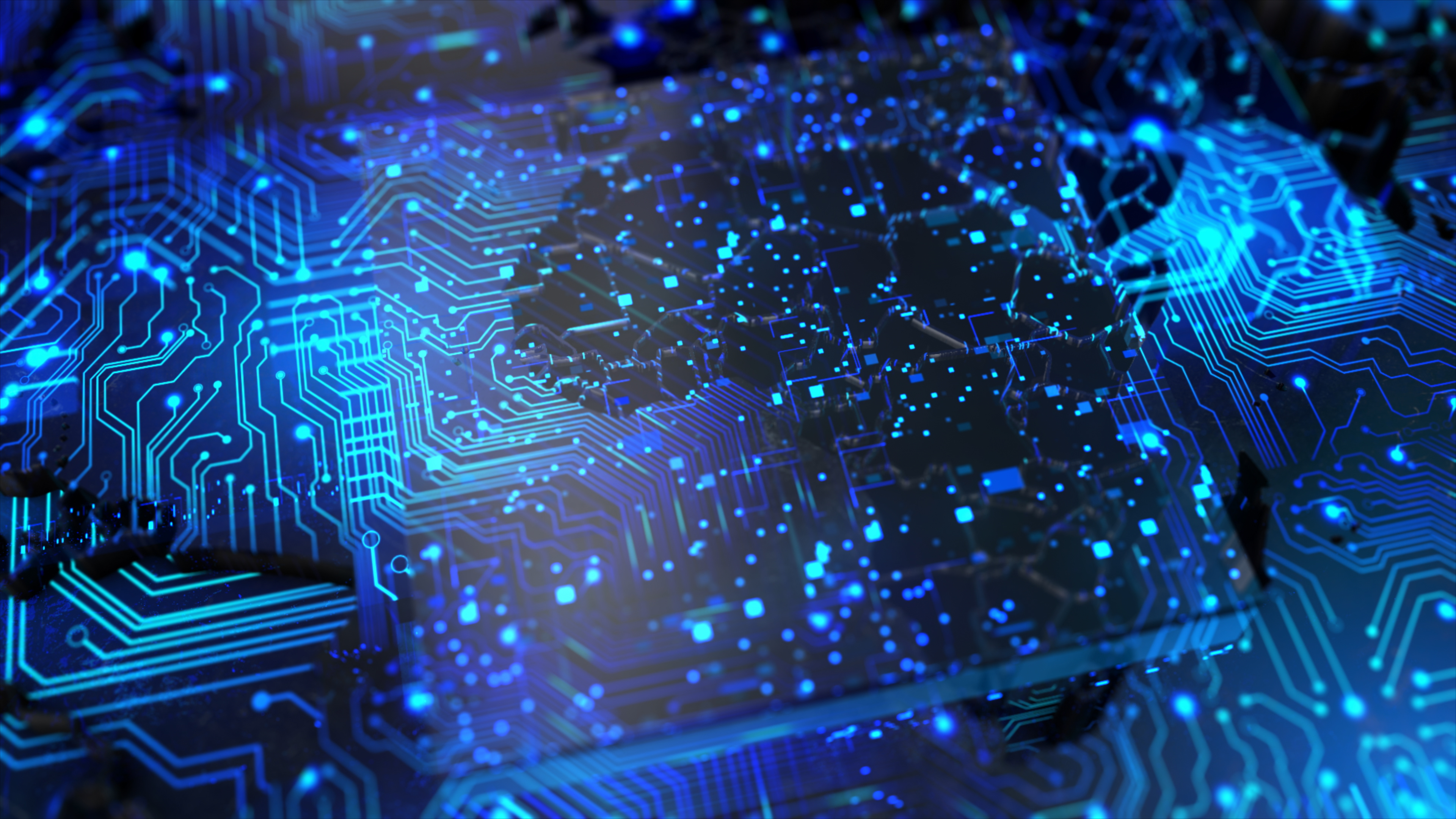 An interconnected circuit board.