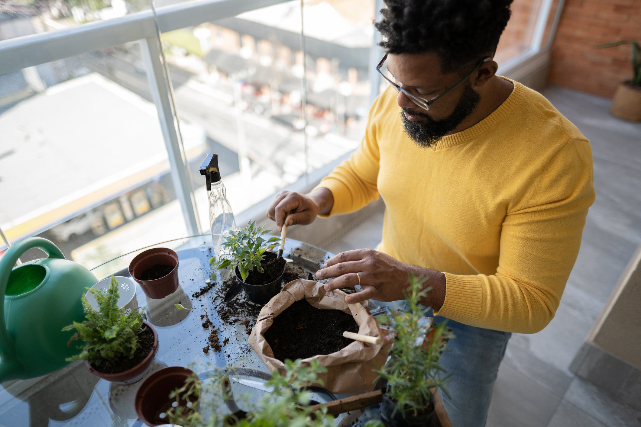 Gardener at home.