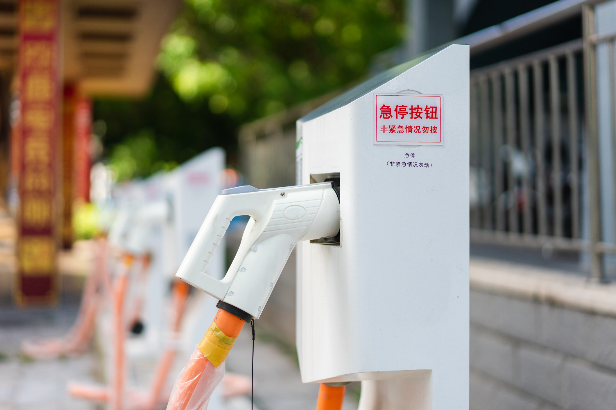 A superfast charging pile for new energy vehicles in China.