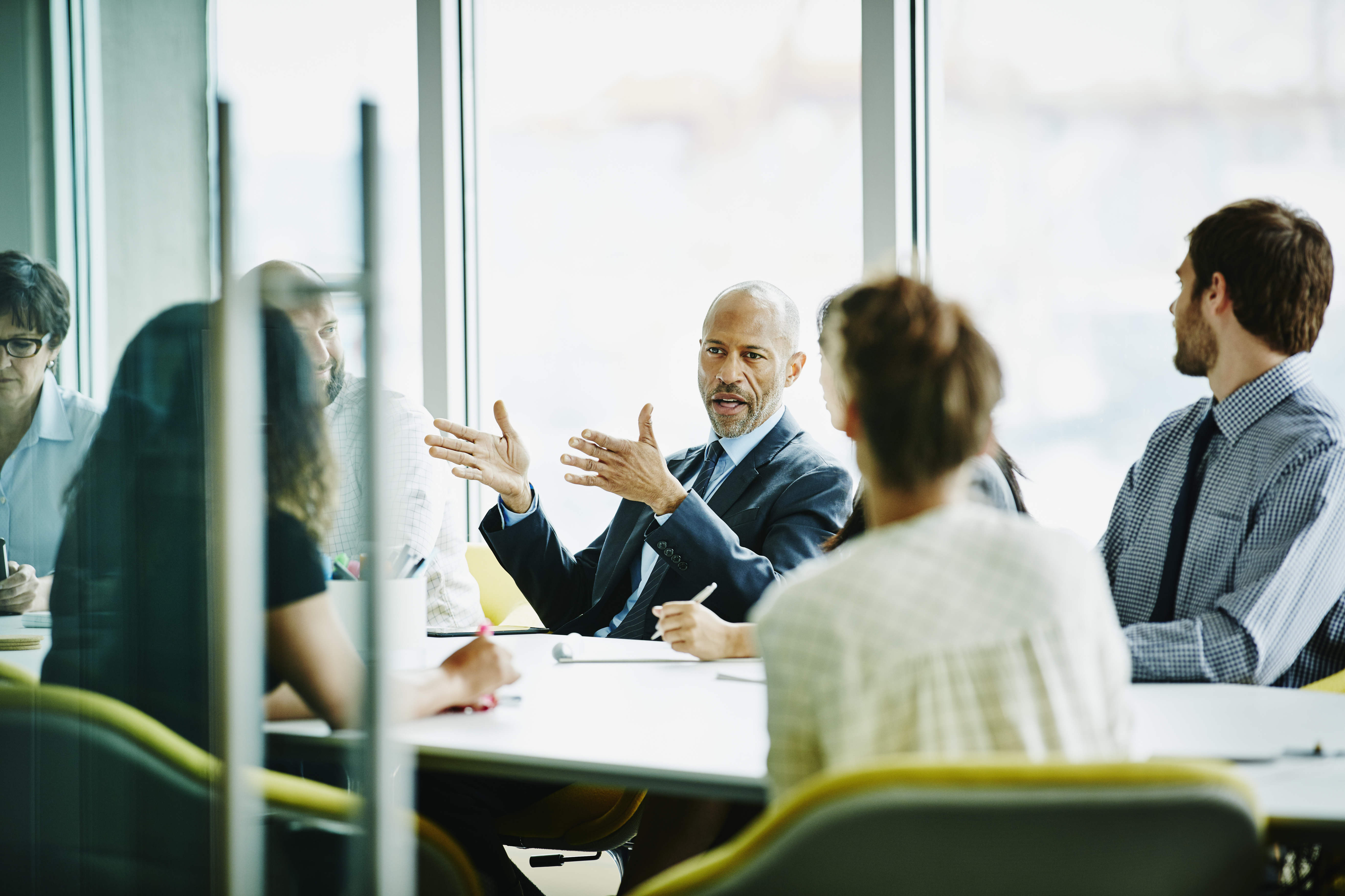 People in a meeting.