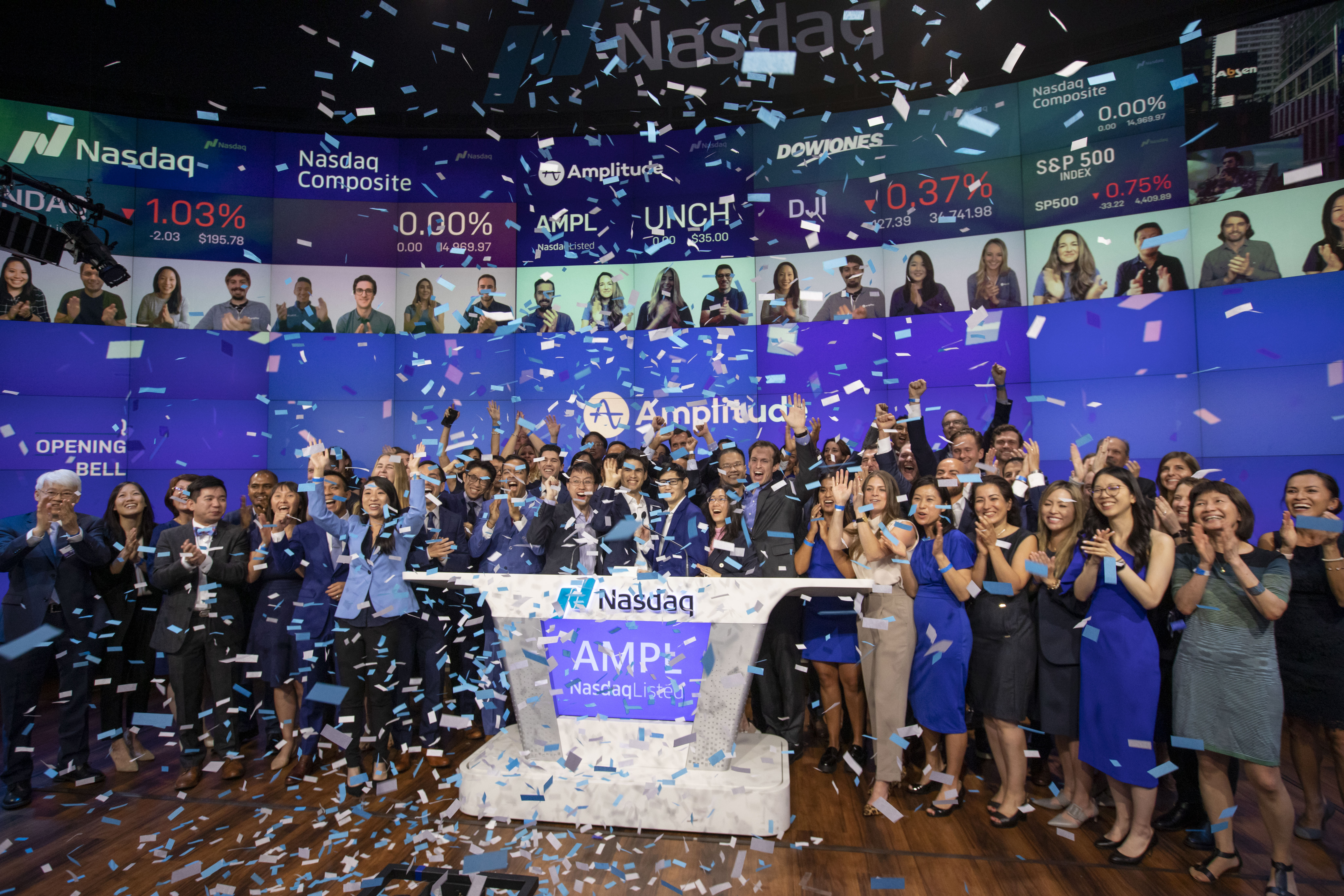 Amplitude management celebrating the IPO