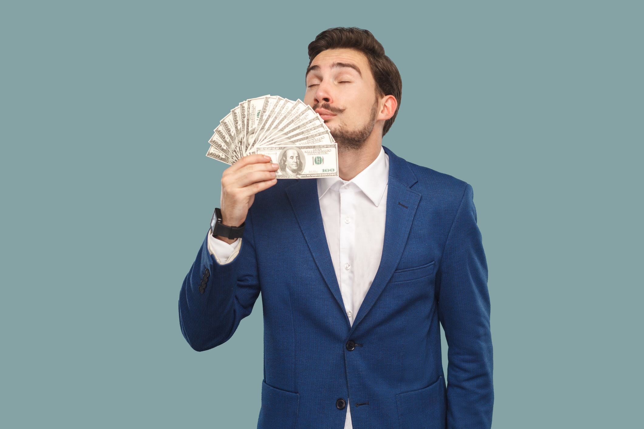 man with money