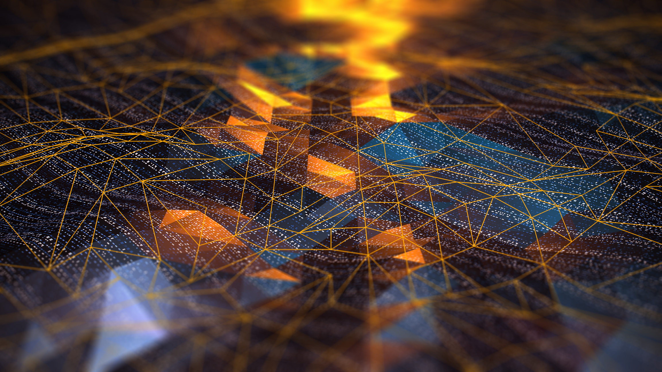 Blockchain concept across a digital carpet.