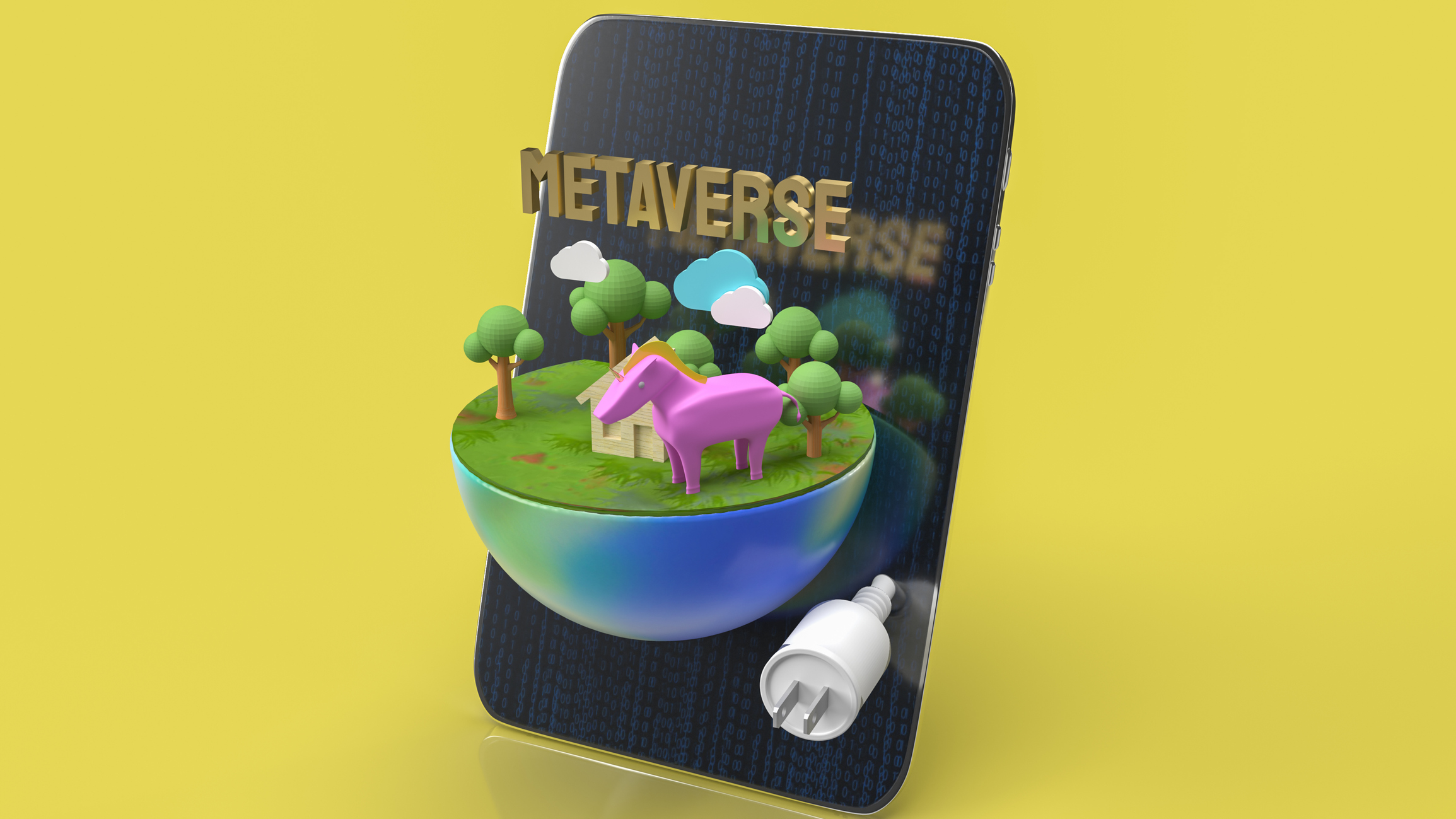 3D metaverse on a tablet.