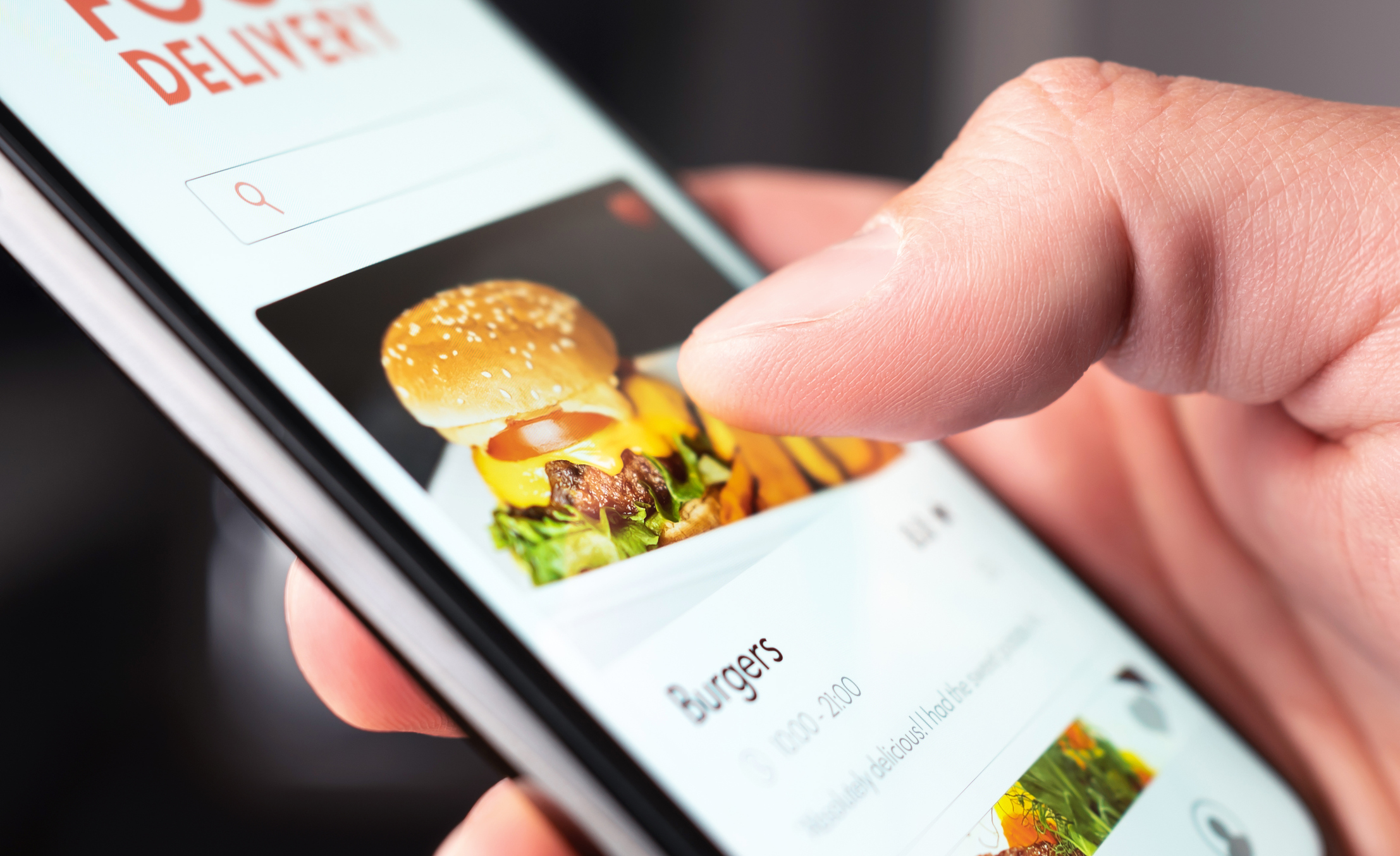 Customer Orders a Hamburger on Their Phone