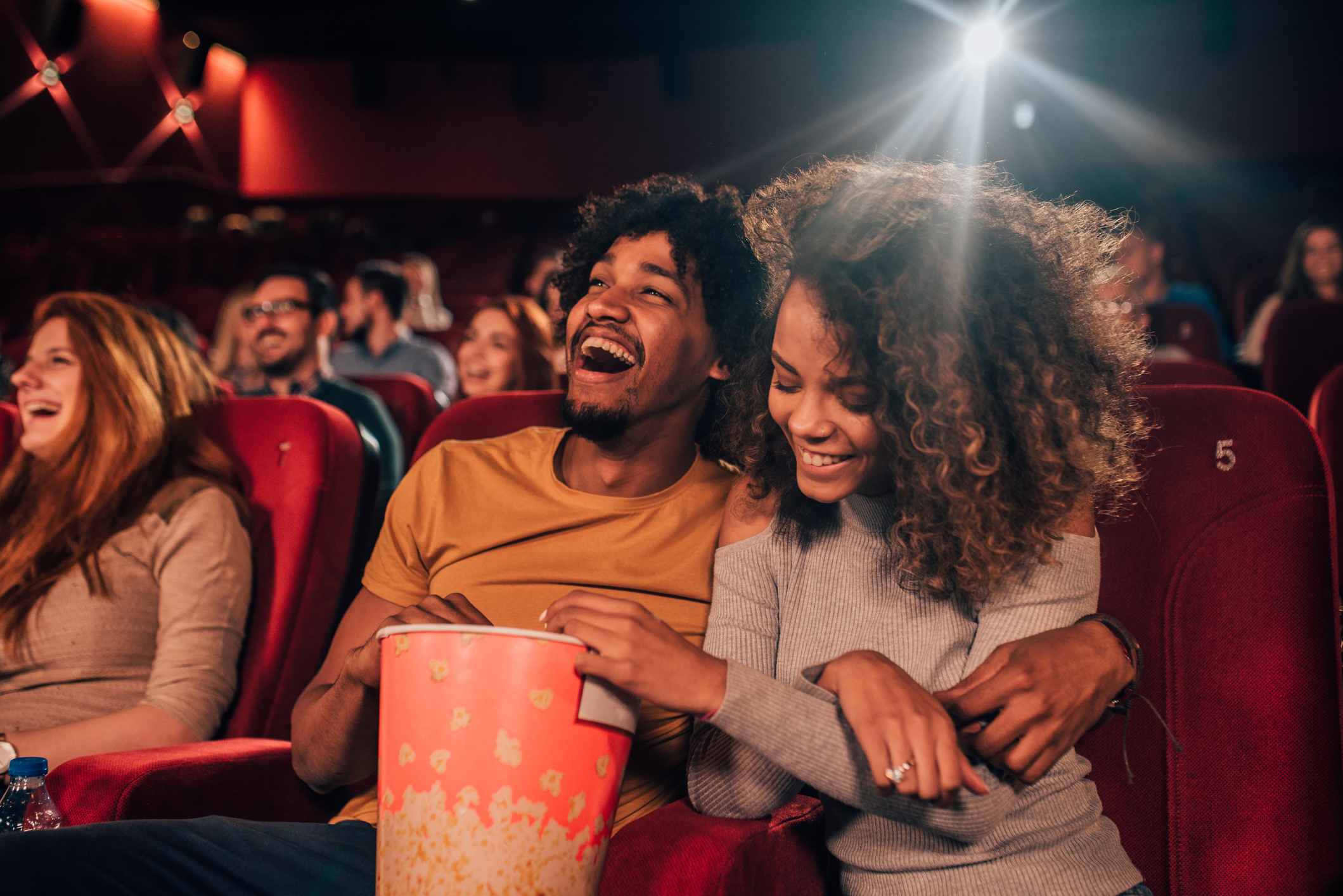 Guests inside a movie theater.