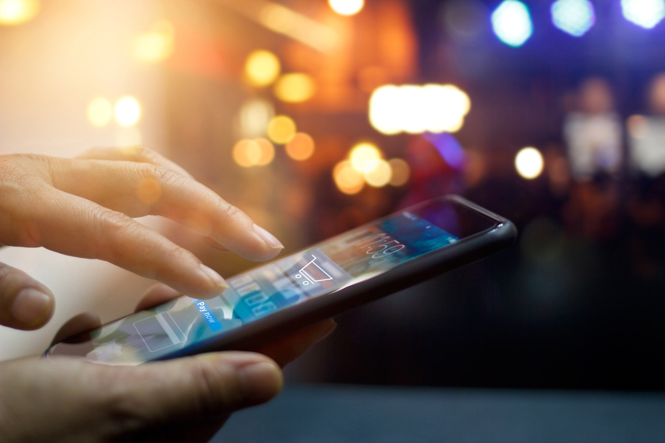 A person using a smartphone