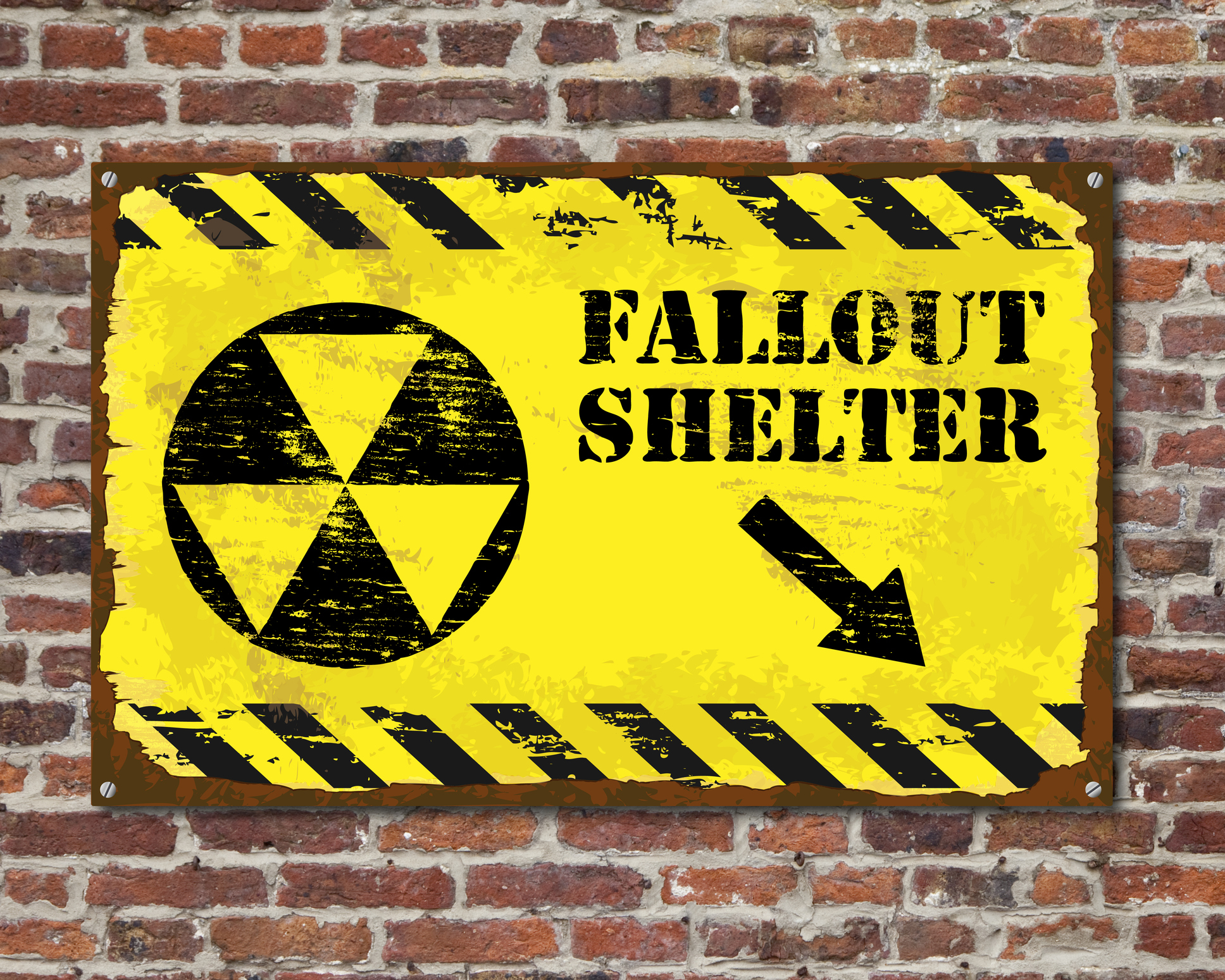 A sign that says "fallout shelter."