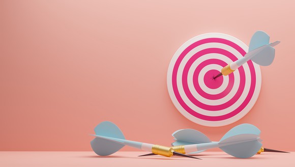 An arrow hitting a target.